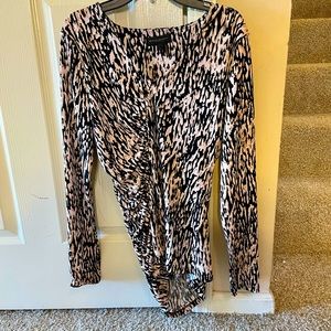 DONNA KARAN ANIMAL PRINT TOP